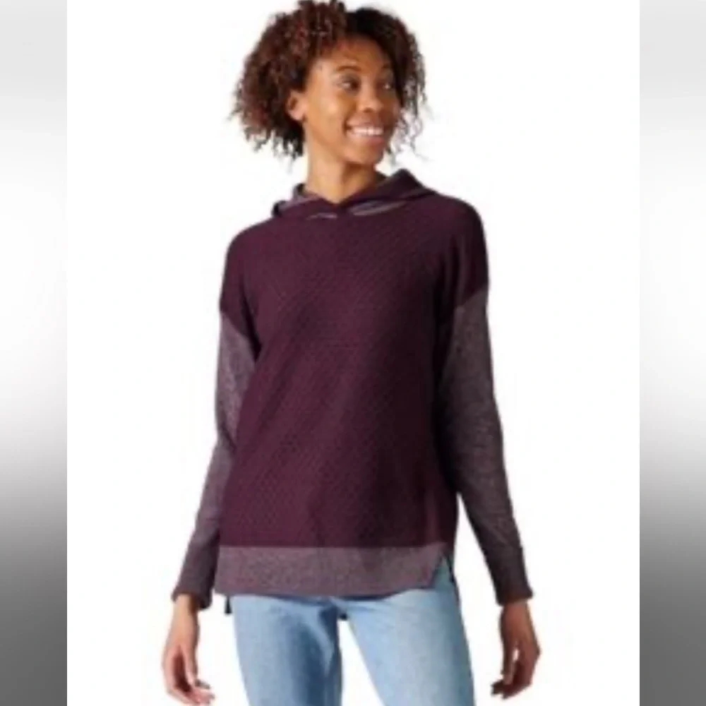 Smartwool Shadow pine sweater hoodie maroon women Small